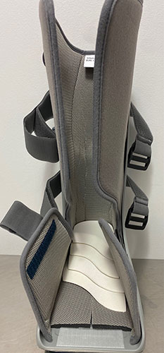 The wedges are placed under the grey foot lining that is found inside the boot as shown above